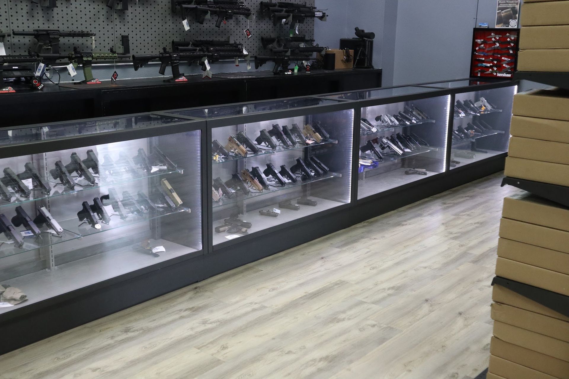 The handgun counter at Guns 2 Ammo, 6030 E Main St, Mesa.