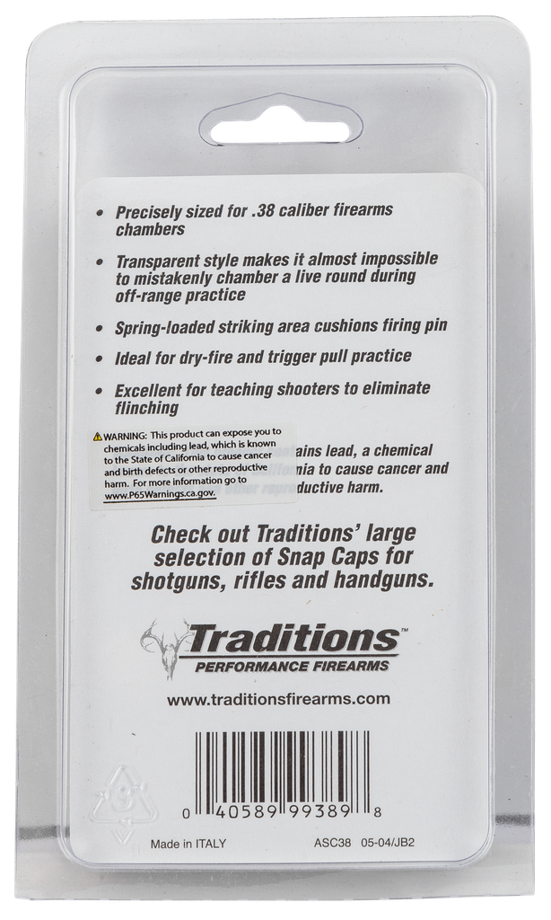 TRADITIONS SNAP CAPS .38 REVOLVER CALIBERS 6-PACK 2