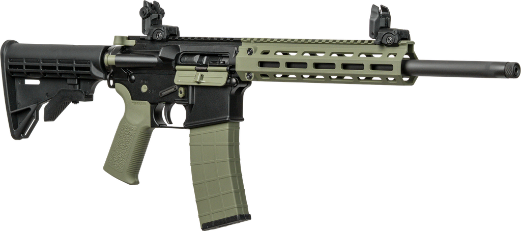 TIPPMANN ARMS A101228 M4 LTE MSR 22 LR 25+1 16" BLACK PARKERIZED THREADED BARREL, OD GREEN ALUMINUM RECEIVER W/PICATINNY RAIL, M-LOK HANDGUARD, BLACK ADJ CAR15 POLYMER STOCK, OD GREEN GEN2 GRIP, RIGHT 2