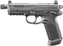 FN 66102271 FNX W/OPTIC 45 ACP 15+1 5.30" BLACK STEEL THREADED BARREL, OPTIC READY/SERRATED STAINLESS STEEL SLIDE & POLYMER FRAME W/PICATINNY RAIL, HOLOSUN 407C RED DOT, AMBIDEXTROUS 1