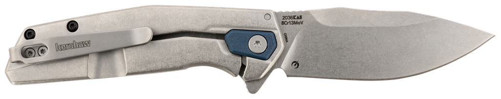 KERSHAW 2036 LUCID  3.20" FOLDING CLIP POINT PLAIN STONEWASHED 8CR13MOV SS BLADE/BLUE/STONEWASHED GLASS FILLED NYLON/SS HANDLE INCLUDES POCKET CLIP 1
