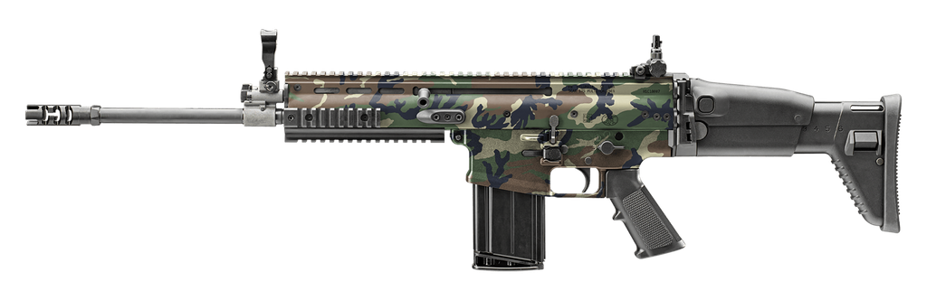 FN 3810170101 SCAR 17S 7.62X51MM NATO 20+1, 20" BLACK ANODIZED STEEL THREADED BARREL, 1913 PICATINNY RAIL ALUMINUM RECEIVER, ADJUSTABLE SYNTHETIC STOCK, BLACK HOGUE FINGER GROOVE GRIP 1