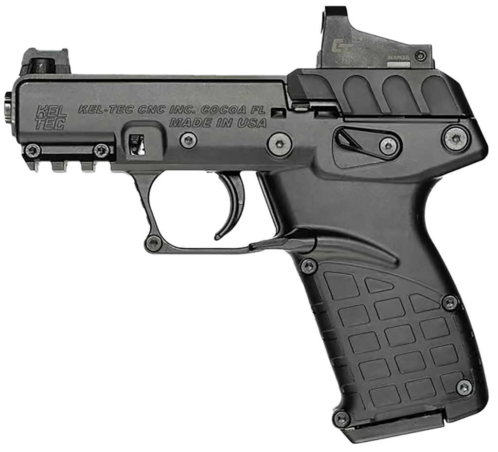 KEL-TEC P17BBLKRD P17 W/OPTIC BUNDLE COMPACT FRAME 22 LR 16+1 3.80" BLACK STEEL BARREL, BLACK SERRATED SLIDE, BLACK POLYMER FRAME W/PICATINNY RAIL, TEXTURED GRIP, CRIMSON TRACE RED DOT, AMBIDEXTROUS 1