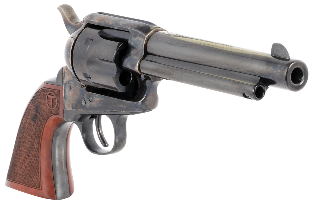 TAYLORS & COMPANY 550811 SMOKE WAGON  357 MAG CALIBER WITH 5.50" BLUED FINISH BARREL, 6RD CAPACITY BLUED FINISH CYLINDER, COLOR CASE HARDENED FINISH STEEL FRAME & CHECKERED WALNUT GRIP 2