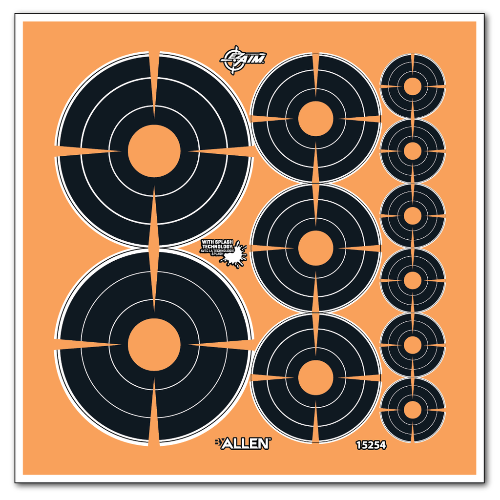 ALLEN COMPANY EZ-AIM 15254 SPLASH REACTIVE  BULLSEYE VARIETY ADHESIVE PACK 12 PACK 2