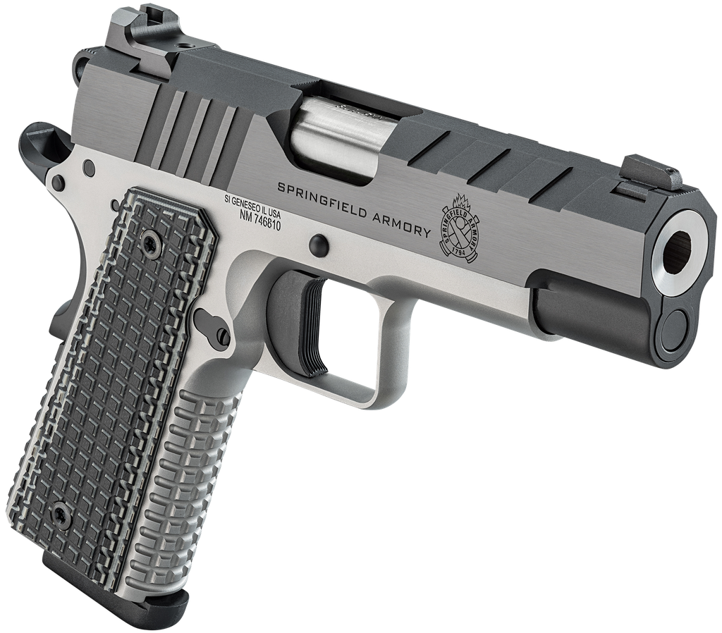 SPRINGFIELD ARMORY PX9217L 1911 EMISSARY 9MM LUGER 9+1 4.25" BULL BARREL,  STAINLESS STEEL FRAME W/ BEAVERTAIL, SERRATED BLUED CARBON STEEL SLIDE, BLACK VZ THIN-LINE G10 GRIP 2