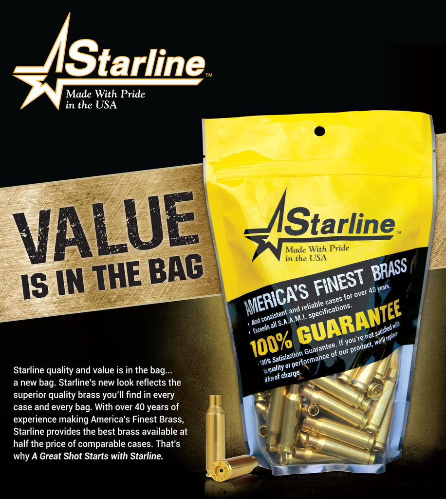 STARLINE BRASS 357MEUP100 UNPRIMED CASES  357 MAG HANDGUN BRASS 100 PER BAG 2