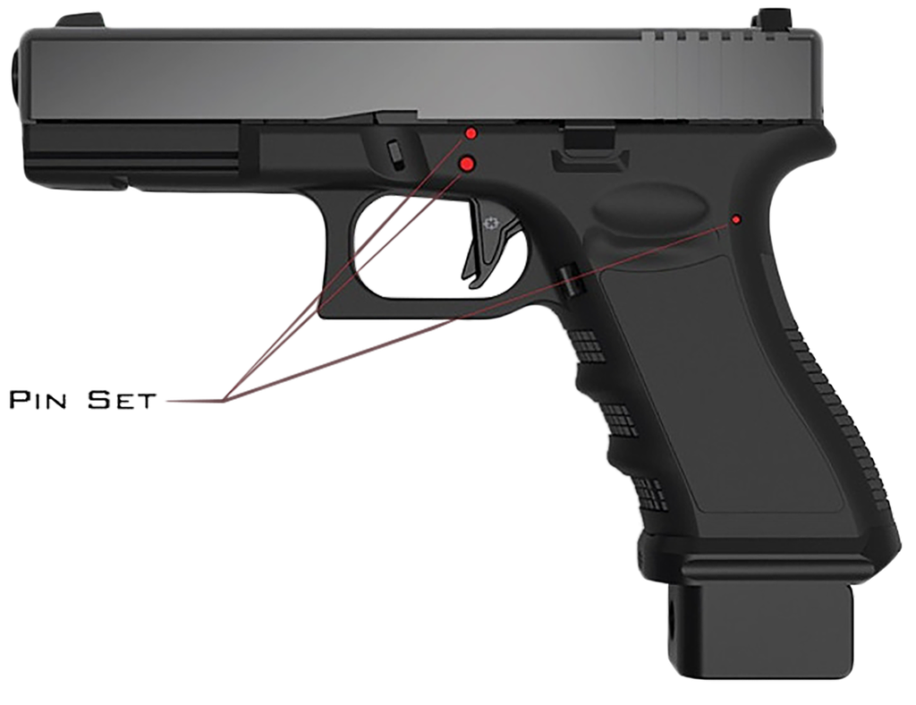 CROSS ARMORY CRGPSRD 3 PIN SET DIMPLED COMPATIBLE W/GLOCK GEN1-3 RED STEEL 1