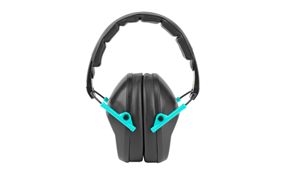 WALKER'S GWPFPM1BKTL PRO LOW PROFILE PASSIVE MUFF 22 DB OVER THE HEAD BLACK/TEAL ACCENT POLYMER 1
