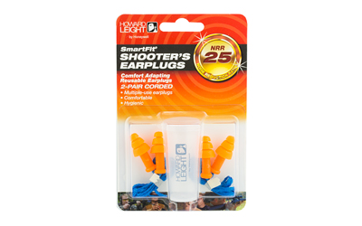 HOWARD LEIGHT R01520 CORDED EAR PLUGS SMART FIT FOAM 25 DB BEHIND THE NECK ORANGE EAR BUDS WITH BLUE CORD ADULT 2 PAIR 1