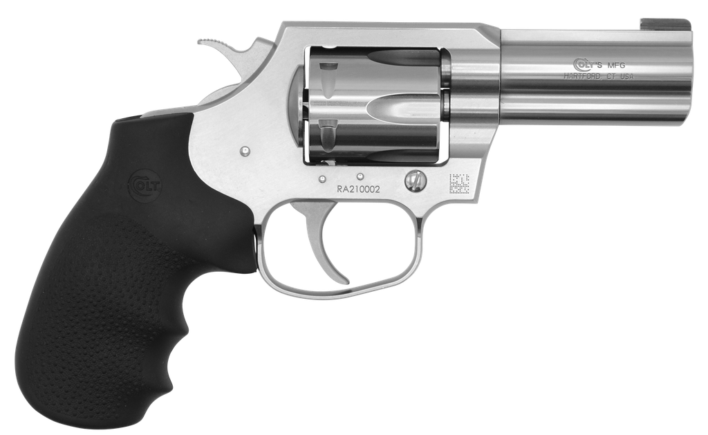 COLT MFG KCOBRASB3BB KING COBRA *CA COMPLIANT 357 MAG 6 SHOT 3" BRUSHED STAINLESS STEEL FRAME, CYLINDER & FRAME FRAME, BLACK HOGUE RUBBER W/FINGER GROOVES GRIP 3