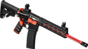 TIPPMANN ARMS A101111 M4 REDLINE MSR 22 LR 25+1 16" RED PARKERIZED FLUTED THREADED BARREL, MATTE BLACK/RED ALUMINUM RECEIVER W/PICATINNY RAIL, M-LOK HANDGUARD, BLACK ADJ CAR15 POLYMER STOCK, RED/BLACK 2