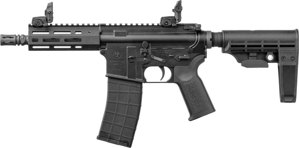 TIPPMANN ARMS A101042 M4 MICRO ELITE 22 LR 25+1 7" BLACK PARKERIZED THREADED BARREL, BLACK PARKERIZED RECEIVER W/PICATINNY RAIL, M-LOK HANDGUARD, BLACK T5 ARM BRACE, BLACK GEN2 GRIP, RIGHT HAND 1