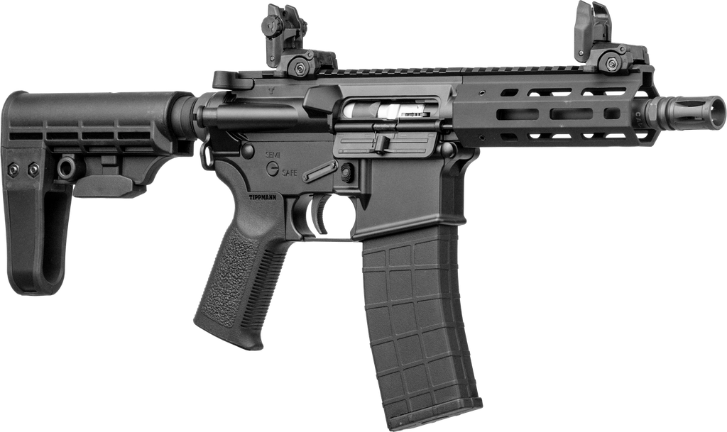 TIPPMANN ARMS A101042 M4 MICRO ELITE 22 LR 25+1 7" BLACK PARKERIZED THREADED BARREL, BLACK PARKERIZED RECEIVER W/PICATINNY RAIL, M-LOK HANDGUARD, BLACK T5 ARM BRACE, BLACK GEN2 GRIP, RIGHT HAND 2
