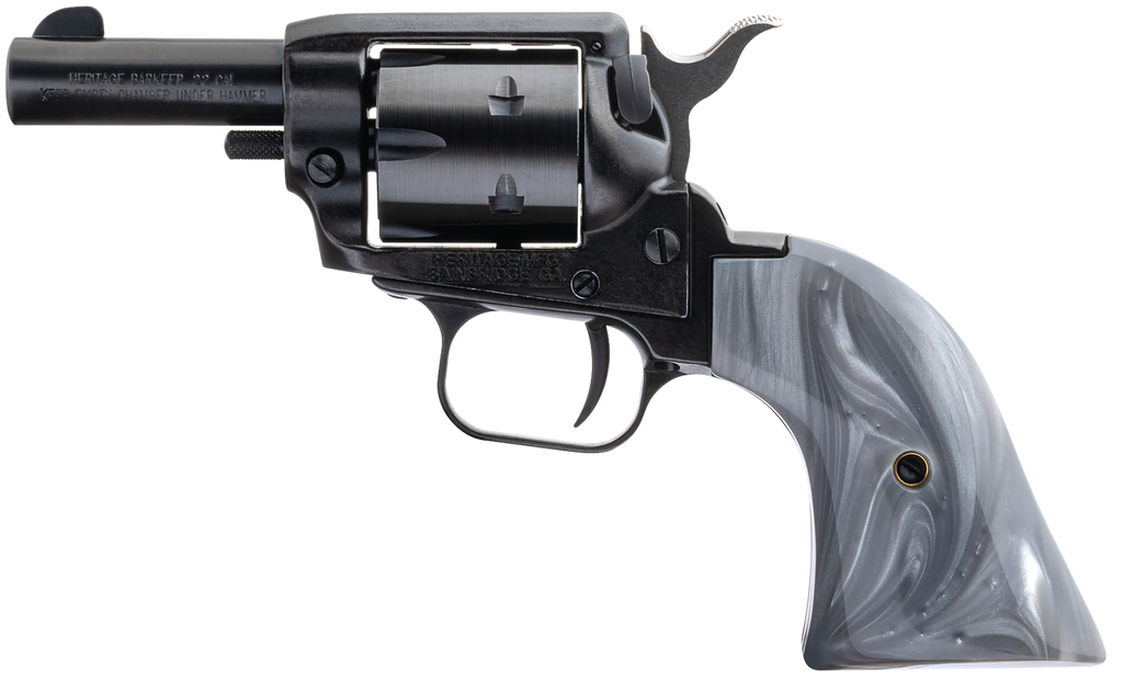 HERITAGE MFG BK22B2GPRL BARKEEP  22 LR 6 SHOT, 2.68" BLACK OXIDE STEEL BARREL, BLACK OXIDE ZINC ALLOY FRAME, BLACK OXIDE CYLINDER, GRAY PEARL GRIP, MANUAL SAFETY, EXPOSED HAMMER 1
