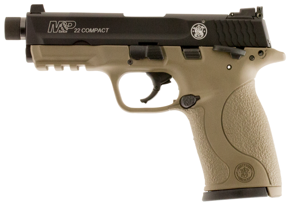 SMITH AND WESSON M&P22 COMPACT 22LR FDE THREAD 1
