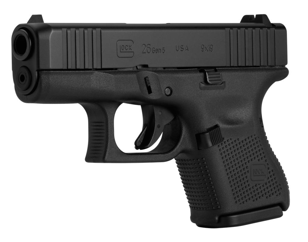 GLK26 GLOCK UA265S201 G26 GEN5 SUB-COMPACT 9MM LUGER 10+1 3.43" BLACK GMB BARREL, BLACK NDLC SERRATED SLIDE, BLACK POLYMER FRAME, BLACK TEXTURED W/INTERCHANGEABLE BACKSTRAP GRIP, AMBIDEXTROUS, USA MADE 2