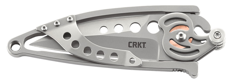 CRKT 5102N SNAP LOCK  2.55" FOLDING DROP POINT PLAIN BEAD BLASTED 420J2 SS BLADE/STAINLESS STEEL HANDLE FEATURES MONEY CLIP INCLUDES POCKET CLIP 2