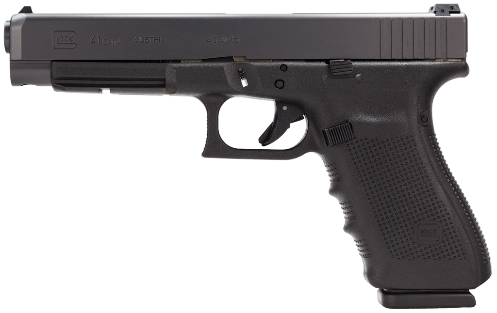 GLK41 GLOCK PG4130103 G41 GEN4 COMPETITION 45 ACP 13+1 5.31" BARREL, BLACK FRAME & SLIDE, FINGER GROOVED ROUGH TEXTURE GRIP, MODULAR BACKSTRAP, REVERSIBLE MAG. CATCH, SAFE ACTION TRIGGER 1