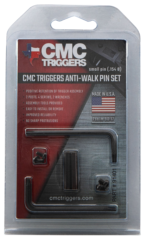CMC TRIGGERS 91401 ANTI-WALK PIN SET  SMALL BLACK ANODIZED STEEL AR-15 1