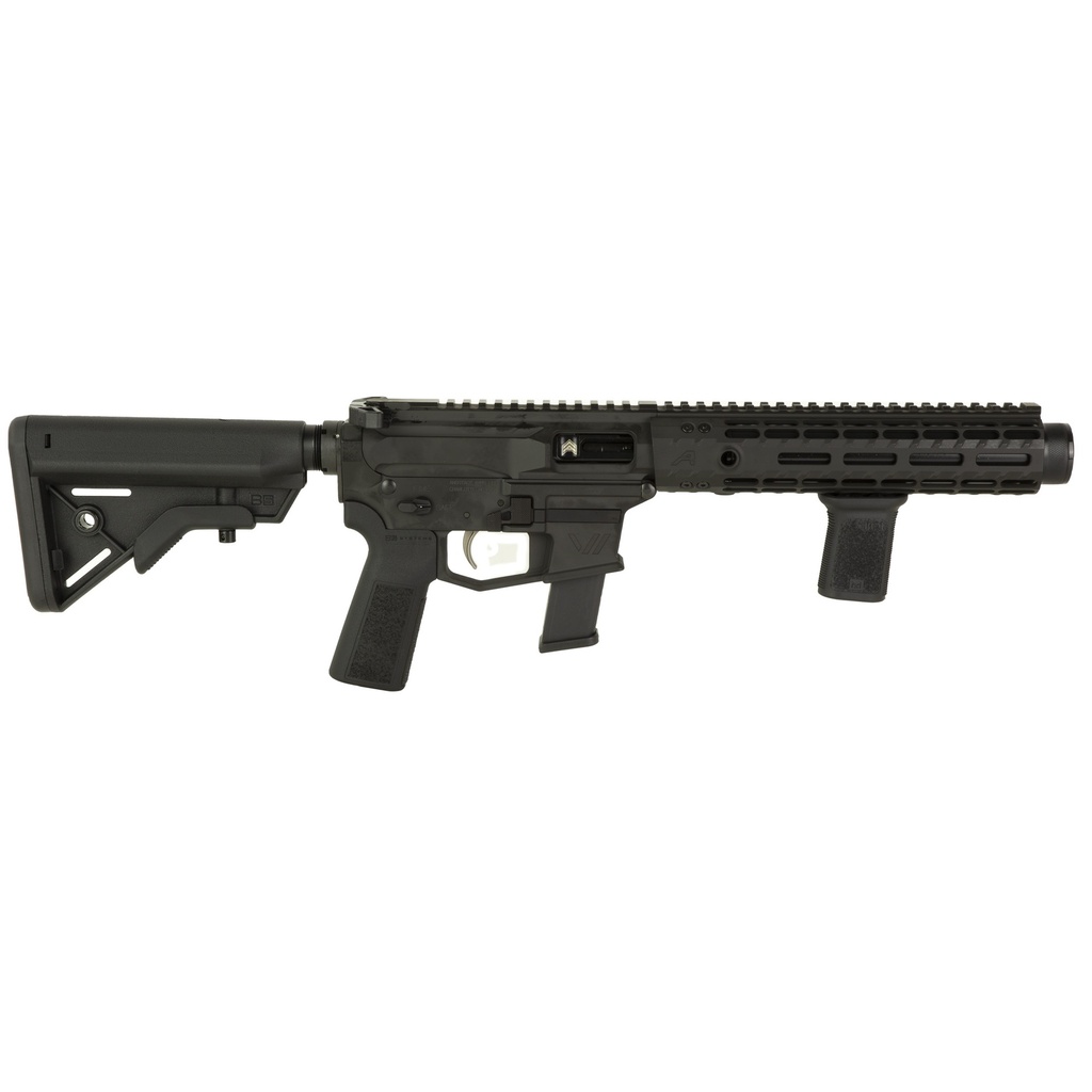 ANGSTADT ARMS, VANQUISH-9, SEMI-AUTOMATIC, INTEGRALLY SUPPRESSED, SHORT BARRELED RIFLE, 9MM, 10.5" PRECISION PORTED BARREL, ANODIZED FINISH, BLACK, B5 SYSTEMS BRAVO STOCK, B5 GRIP, BCM MOD3 VERTICAL GRIP, 9.3" AERO PRECISION ENHANCED GEN2 M-LOK HANDGUARD,