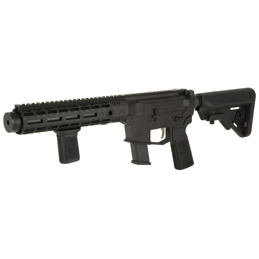 ANGSTADT ARMS, VANQUISH-9, SEMI-AUTOMATIC, INTEGRALLY SUPPRESSED, SHORT BARRELED RIFLE, 9MM, 10.5" PRECISION PORTED BARREL, ANODIZED FINISH, BLACK, B5 SYSTEMS BRAVO STOCK, B5 GRIP, BCM MOD3 VERTICAL GRIP, 9.3" AERO PRECISION ENHANCED GEN2 M-LOK HANDGUARD,