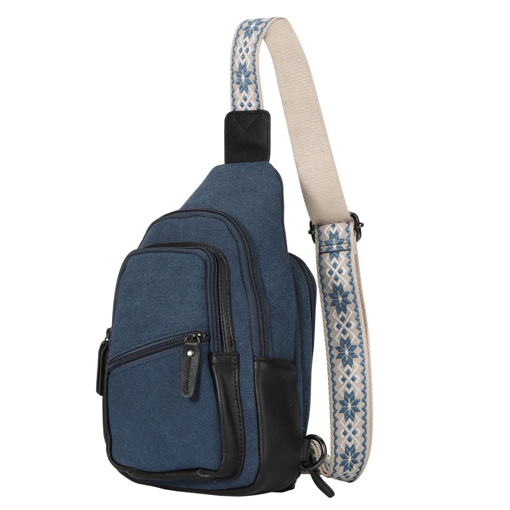 Lady Conceal Indie Canvas Concealed Carry Sling, Blue 2