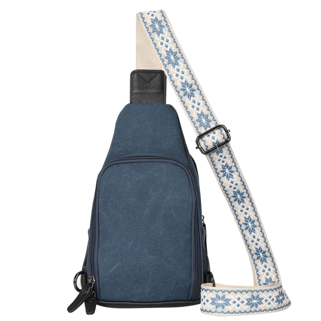 Lady Conceal Indie Canvas Concealed Carry Sling, Blue 4
