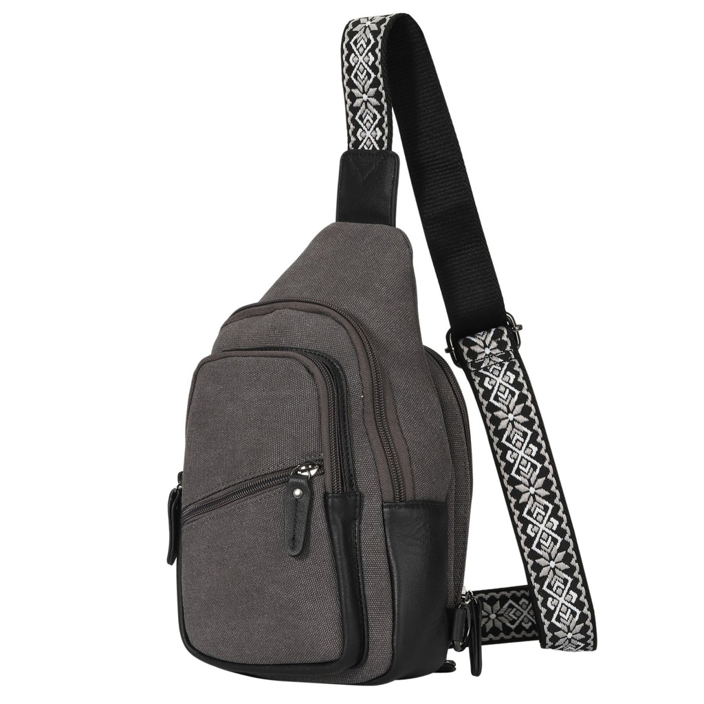 Lady Conceal Indie Canvas Concealed Carry Sling, Gray 2