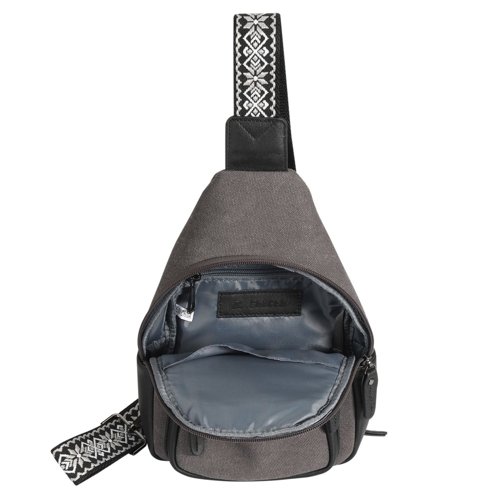 Lady Conceal Indie Canvas Concealed Carry Sling, Gray 3