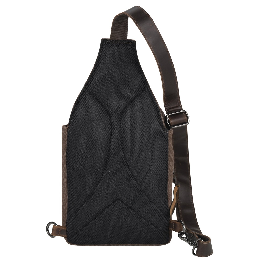 Lady Conceal Dakota Large Canvas Concealed Carry Sling, Dark Brown 3