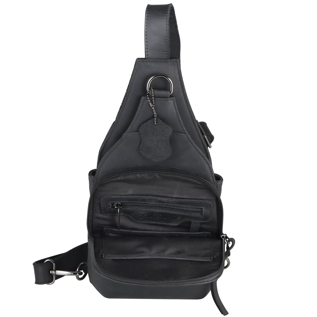 Lady Conceal Dakota Leather Concealed Carry Sling, Distressed Black 2