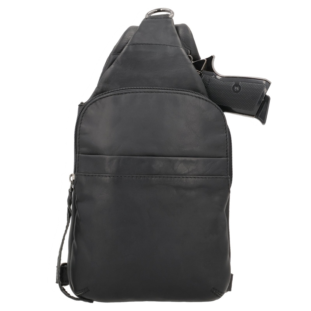 Lady Conceal Dakota Leather Concealed Carry Sling, Black 4