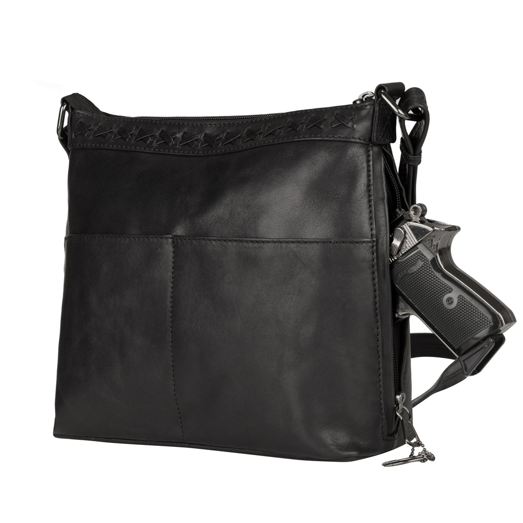 Lady Conceal Faith Leather Concealed Carry Crossbody, Black 3
