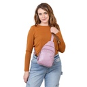 Lady Conceal Haven Leather Concealed Carry Sling Backpack, Lilac 1