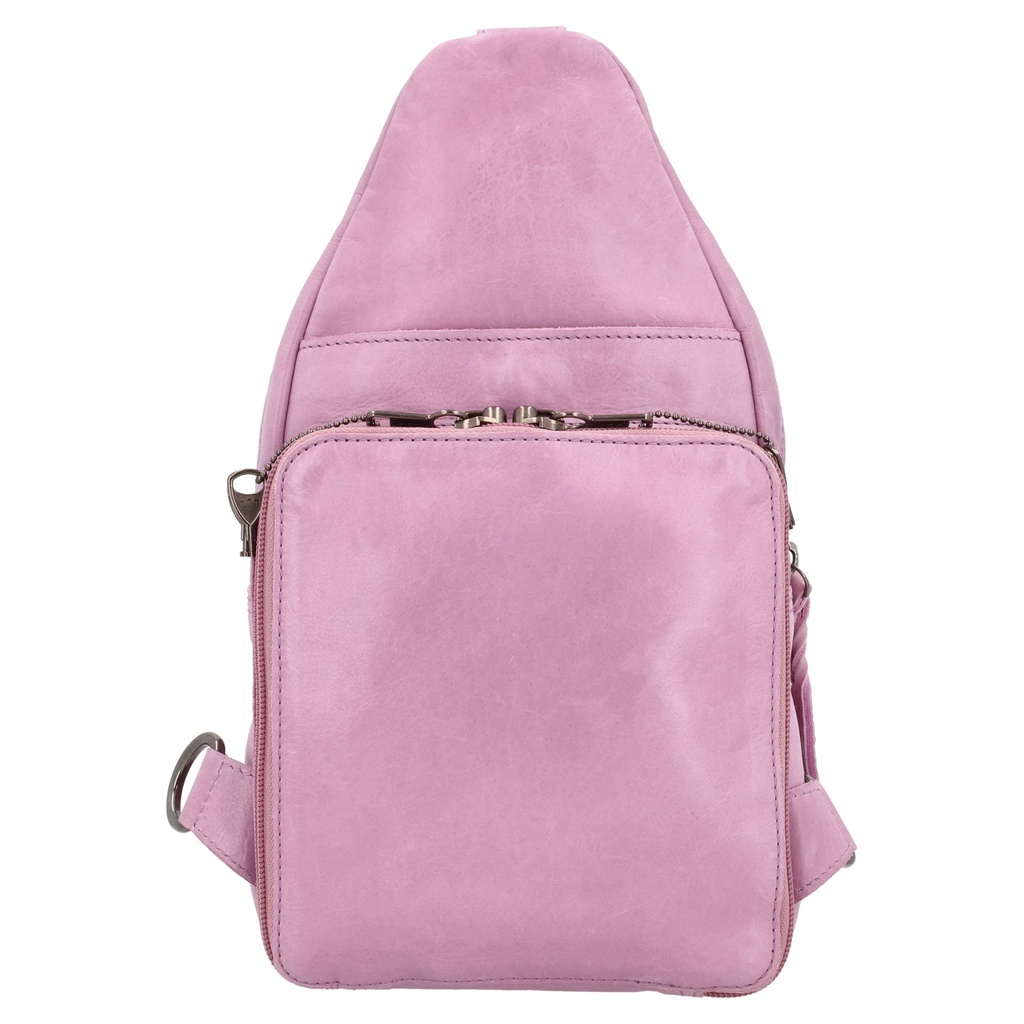 Lady Conceal Haven Leather Concealed Carry Sling Backpack, Lilac 4