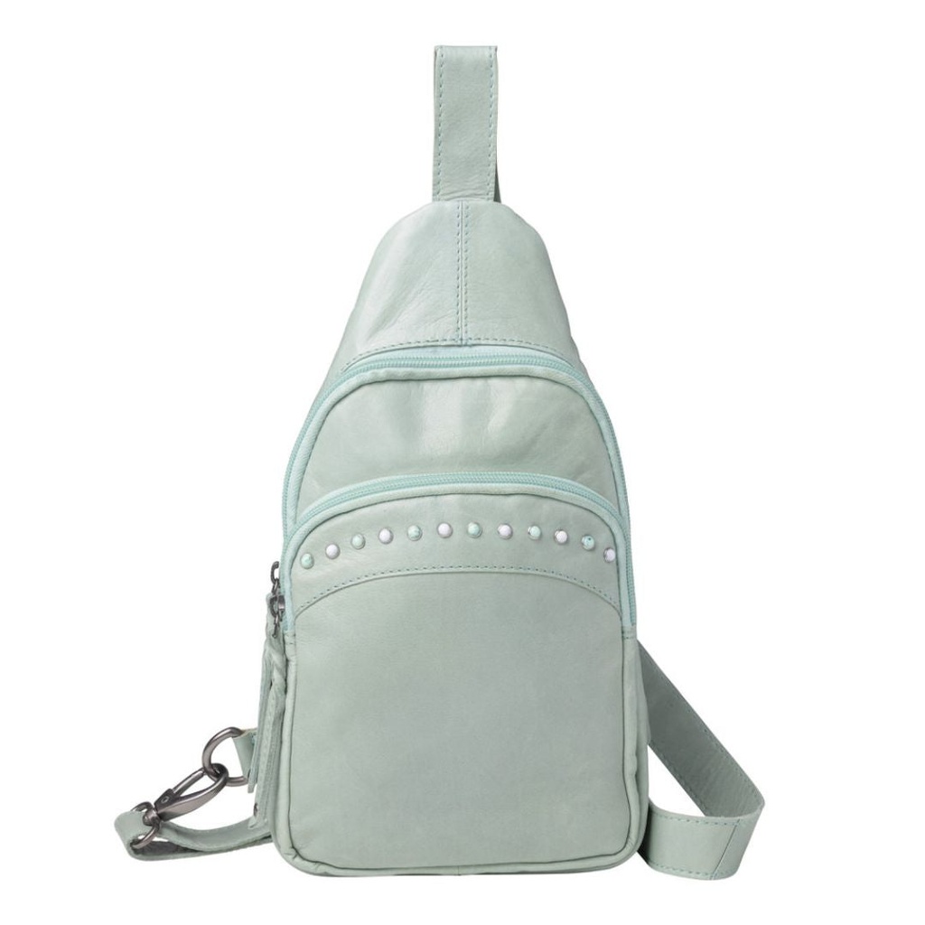 Lady Conceal Haven Leather Concealed Carry Sling Backpack, Mint 1