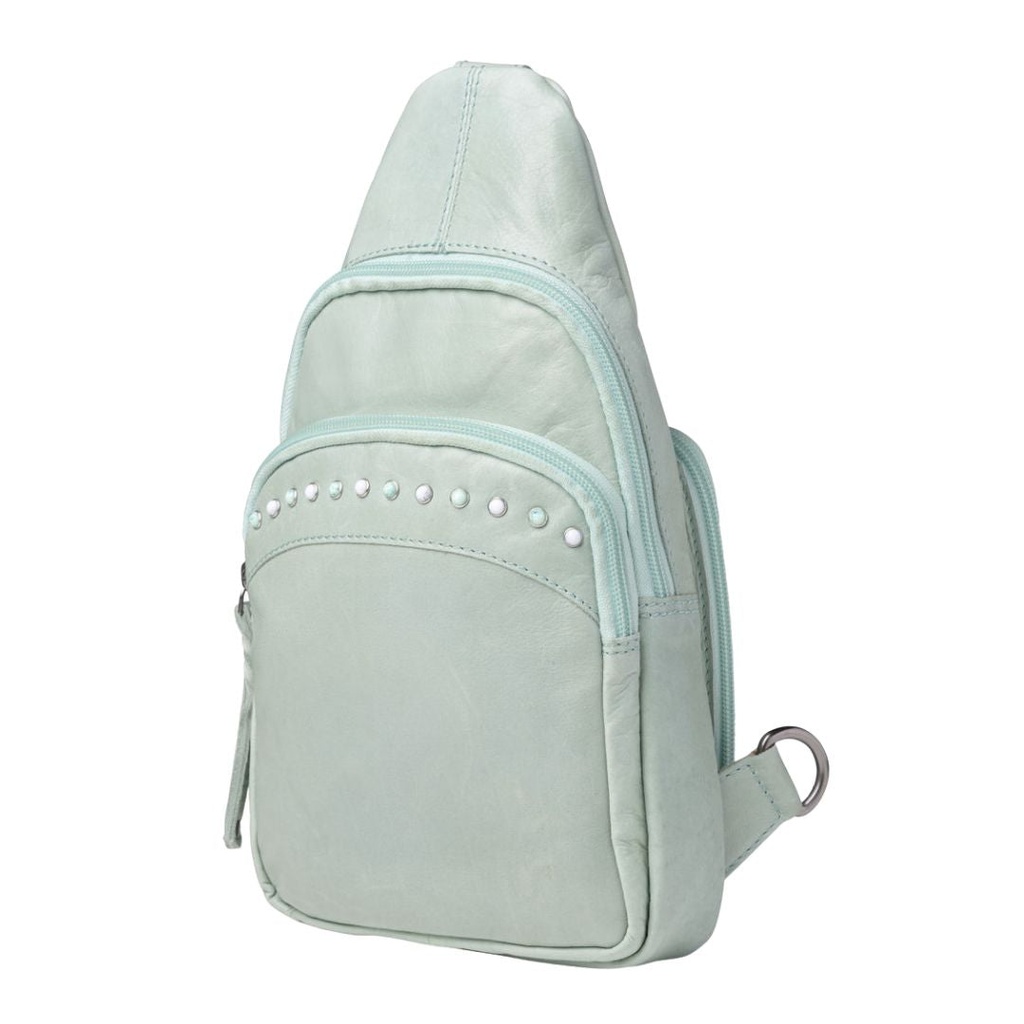 Lady Conceal Haven Leather Concealed Carry Sling Backpack, Mint 4