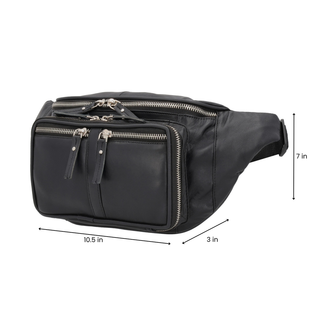Lady Conceal Jessie Lambskin Concealed Carry Belt Bag, Black 3