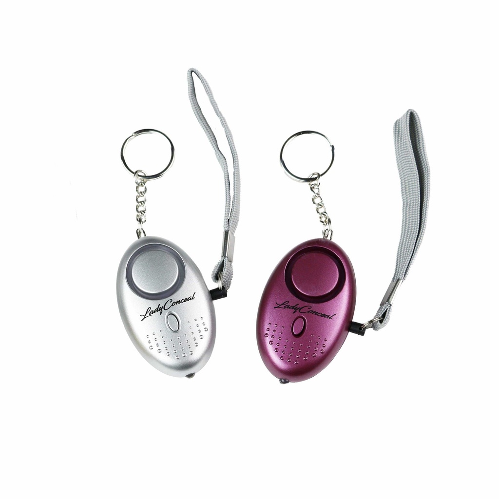 Lady Conceal Personal Safety Alarm Keychain Set (2-Pack), Purple 1