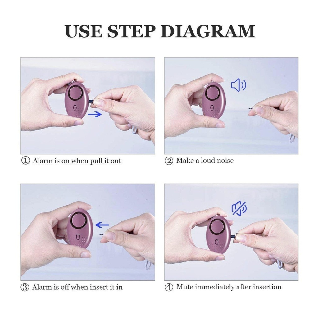 Lady Conceal Personal Safety Alarm Keychain Set (2-Pack), Purple 3