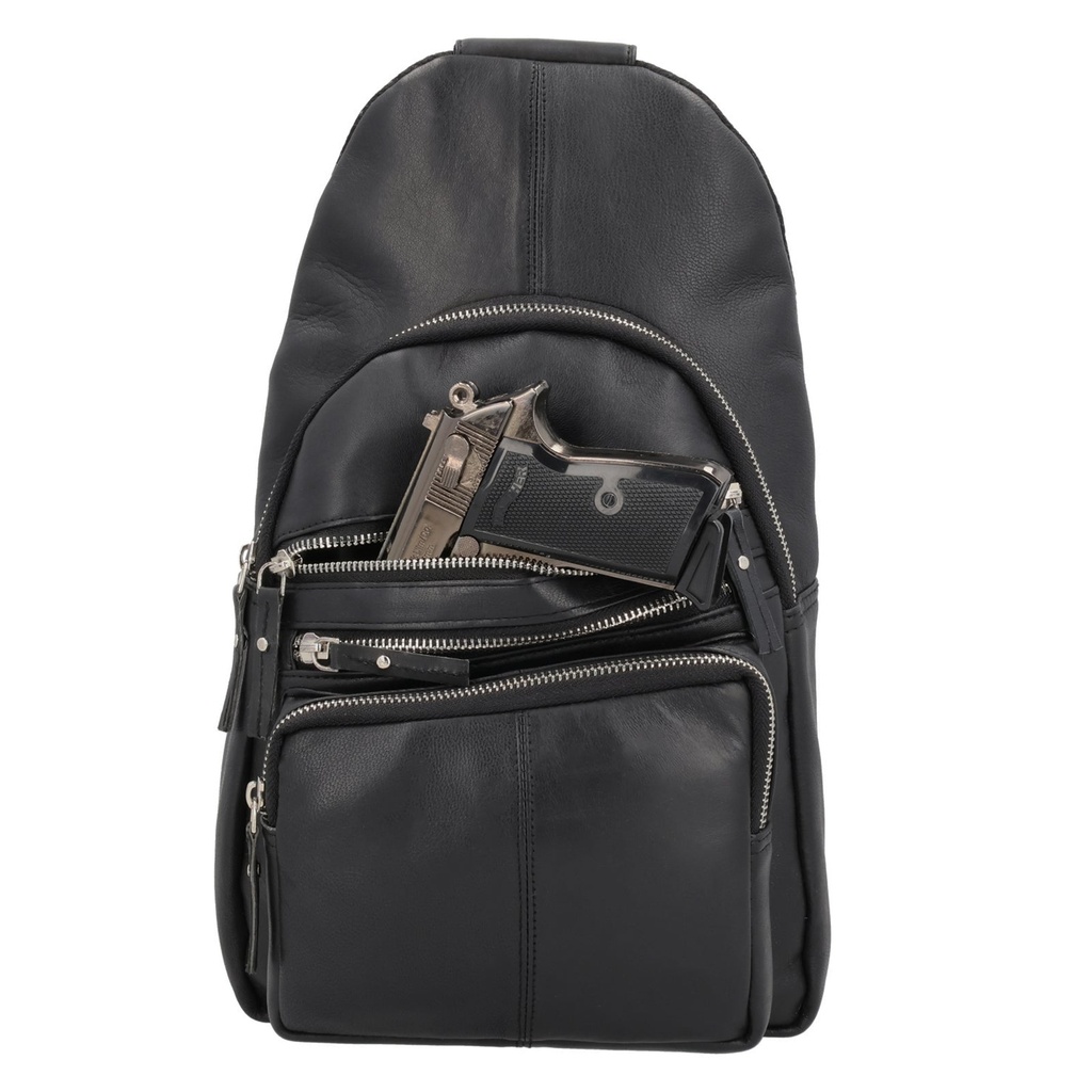 Lady Conceal Weston Lambskin Concealed Carry Sling, Black 4