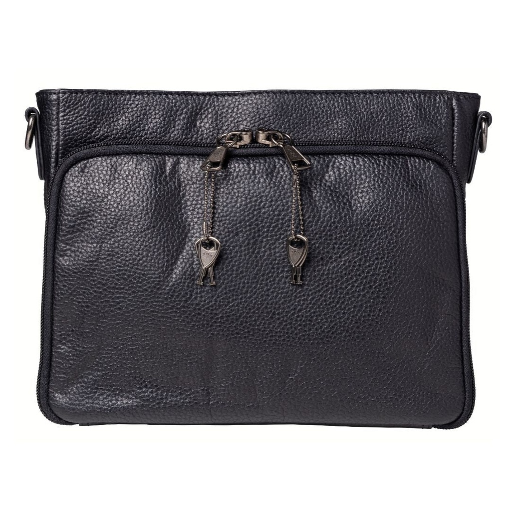 Lady Conceal Zoe Buffalo Leather Concealed Carry Crossbody, Black 1