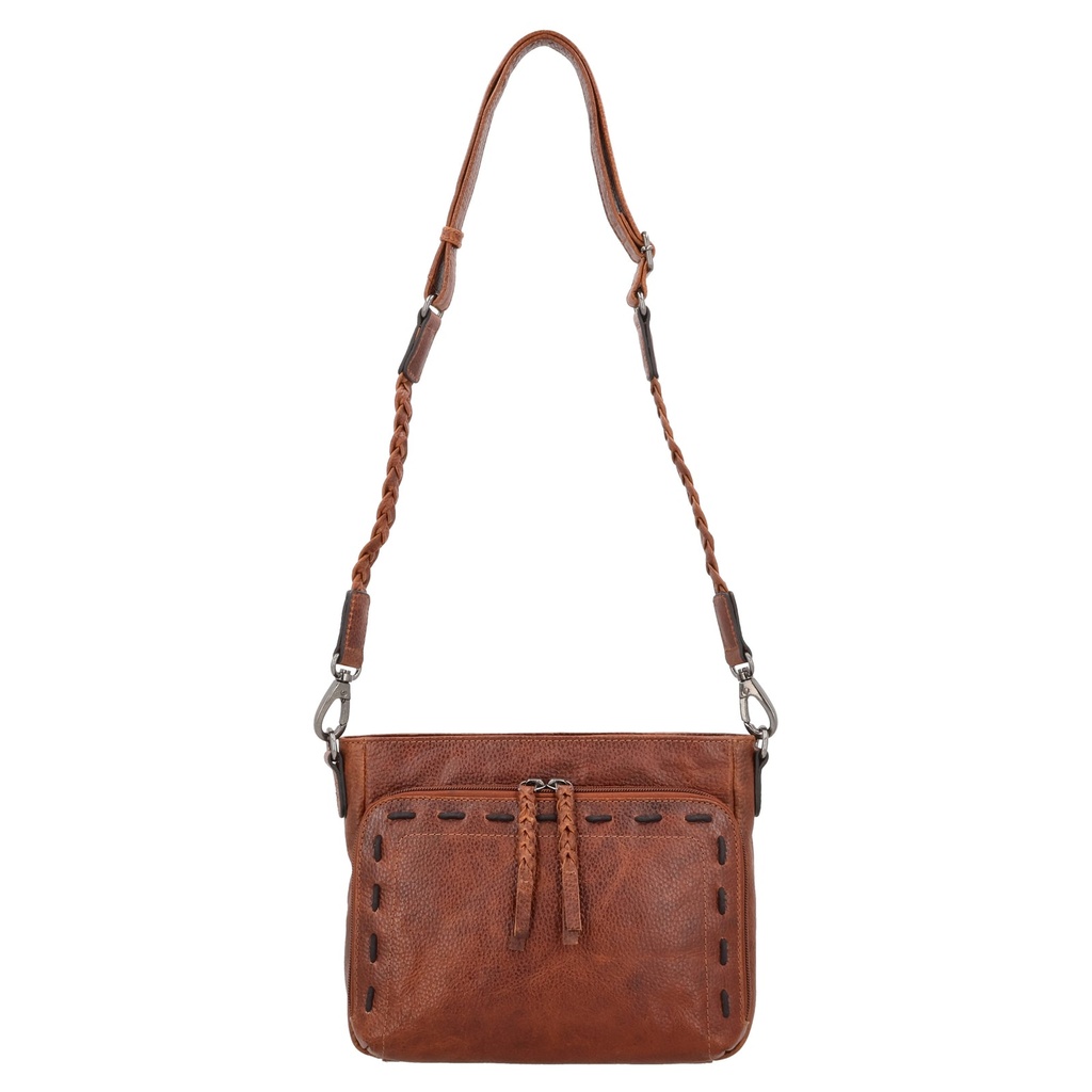 Lady Conceal Zoe Buffalo Leather Concealed Carry Crossbody, Cognac 2