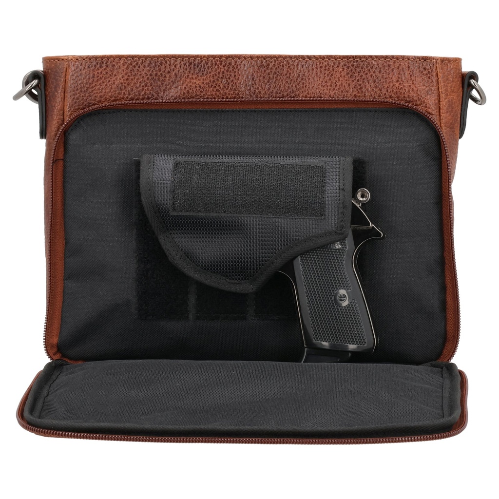 Lady Conceal Zoe Buffalo Leather Concealed Carry Crossbody, Cognac 3