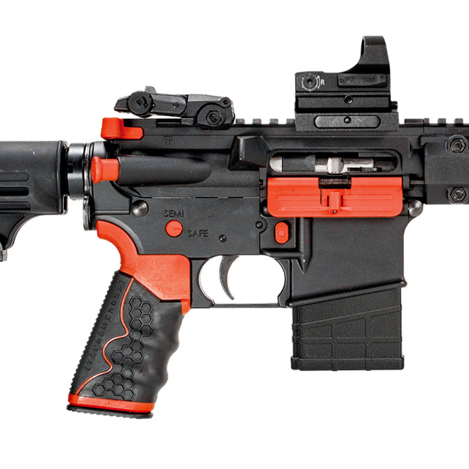 Tippmann Arms M4-22 Redline with Hawke Reflex Sight, 22 LR, 16" Fluted Threaded Barrel, 10+1, Black/Red (1)