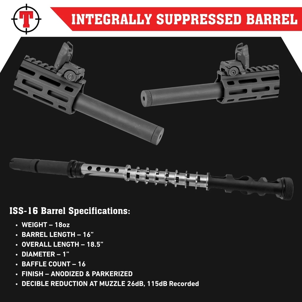 Tippmann M4-22 Elite ISS integrally suppressed barrel