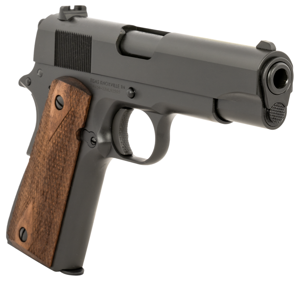 TISAS 10100116 1911 A1 TANK COMMANDER 9MM LUGER 9+1 4.25" BLACK STEEL BARREL, MANGANESE PHOSPHATE COATED SERRATED CARBON STEEL SLIDE & FRAME W/BEAVERTAIL, TURKISH WALNUT GRIP 2