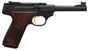 BROWNING 051519490 BUCK MARK CHALLENGE 22 LR 10+1 5.50" POLISHED FLATS STEEL BARREL, MATTE BLACK SERRATED SLIDE & ALUMINUM FRAME, ENGRAVED ROSEWOOD GRIP