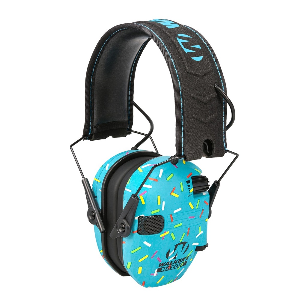Walker's GWPFKDMSPRNKBL Passive 23 dB Over the Head Blue Sprinkles Youth